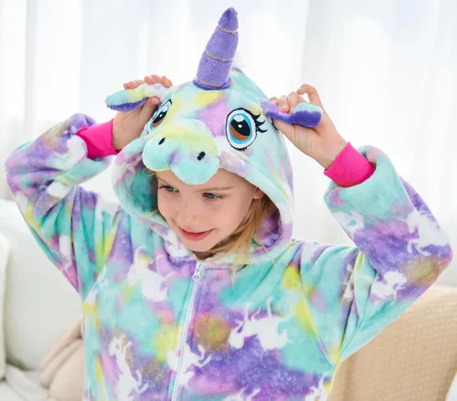 Vista 5 de Pijama de una pieza de unicornio para niños, disfraz de Halloween