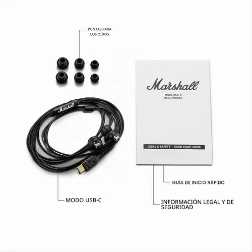 Vista 8 de Marshall Mode - Auriculares con cable USB-C - Negro