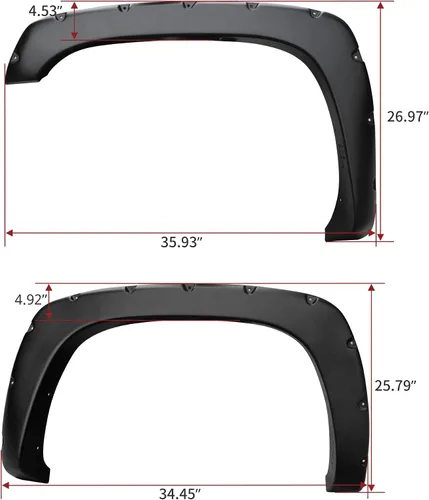 Vista 3 de YITAMOTOR Guardabarros de repuesto para Ford F-150 F150 2009-2014, juego de guardabarros delantero y trasero, acabado negro liso estilo remache