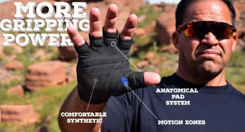Vista 5 de Bionic Guantes – The Synthetic ReliefGrip (SRG) Guantes de fitness con sistema patentado de almohadilla de alivio anatómico (par)