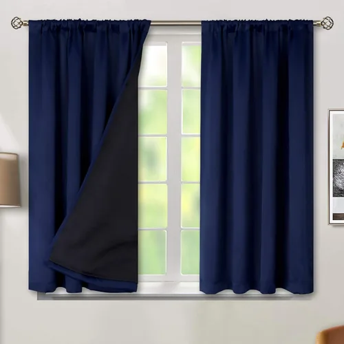 Vista 60 de BGment - Cortinas opacas para sala de estar de 63 pulgadas de largo, juego de 2 paneles, cortinas para oscurecer toda la habitación, cortinas