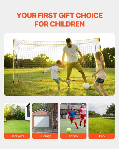 Vista 8 de VEVOR Portable Soccer Goal, 12 x 6 ft Large Practice Soccer Net, Steel Fiberglass Structure Training Goal Set with Carry Bag, All-Weather Outdoor