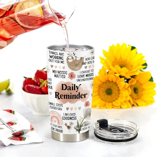 Vista 3 de Afirmaciones Diarias Positivas Para Mujeres - Taza de Viaje de Pensamientos Positivos - Regalos Inspiradores - Regalo para Salud Mental - Taza