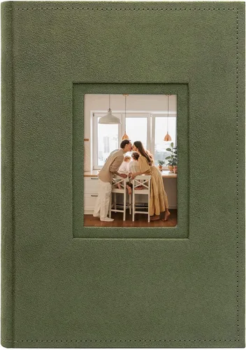 Vista 8 de Golden State Art, Álbum de fotos de gamuza de piel sintética con capacidad para 300 fotos de 4 x 6 pulgadas con espacio de escritura de notas, ideal