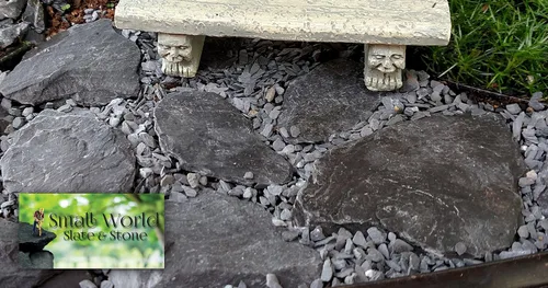 Vista 4 de Piedras de laja para jardín en miniatura, hadas de jardín, modelo Railroad y Wargaming., gris Hand sorted, tumbled & washed in the US by our