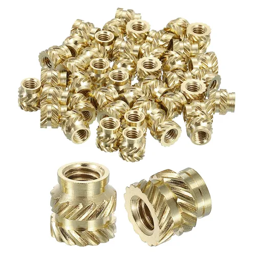 Vista 12 de uxcell Tuercas de inserción moleteadas, 100 piezas M1 x 1.5mm L x 2mm DE 3D Impresión de latón Tuercas de inserción roscadas hembras Insertos