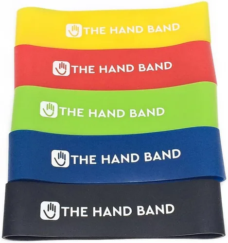 Vista 4 de Banda de mano – juego de ejercitador de mano y fortalecedor de mano – 10 bandas de resistencia para dedos perfectas para entrenamiento extensor