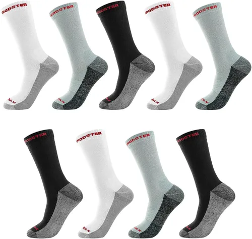 Vista 11 de ROCKROOSTER COOLMAX - Calcetines deportivos con control de humedad, duraderos y transpirables (paquete de 9)