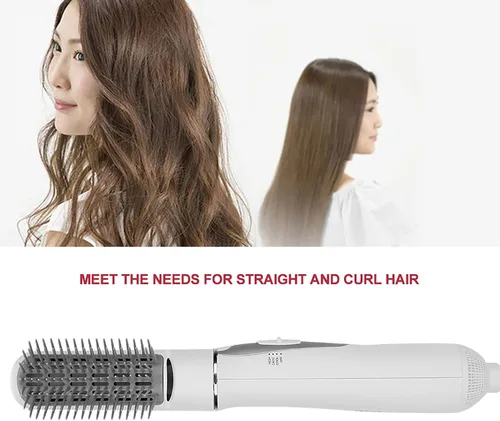 Vista 6 de Herramienta de peinado eléctrica 2 en 1 para secador de pelo, cepillo secador de pelo con peine de burlas, alisador de cabello ajustable de 3