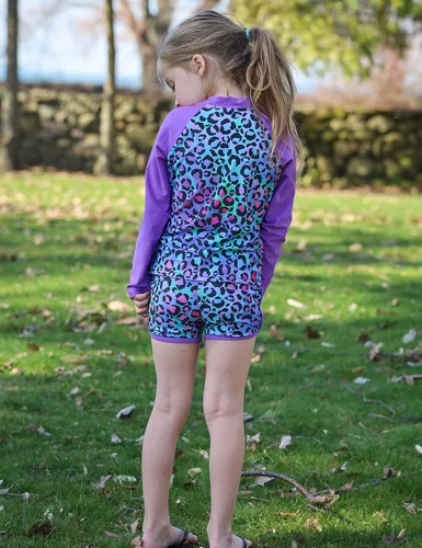 Vista 3 de TUONROAD Traje de baño de 2 piezas para niñas de 4 a 10 años