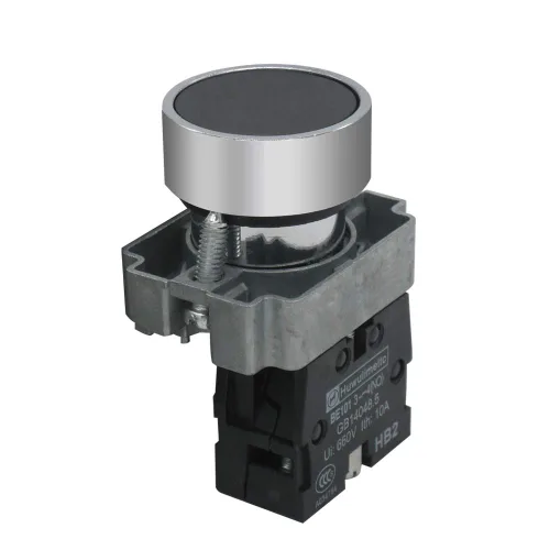 Vista 2 de mxuteuk 2pcs 1 NO 0.866 in Interruptor de botón momentáneo SPST Negro 660V 10A HB2-BA21-HH
