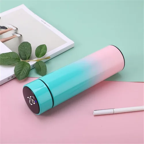 Vista 6 de Botella de agua de acero inoxidable 304 con aislamiento inteligente con pantalla de temperatura, botellas de agua de viaje, botellas aisladas