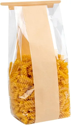 Vista 9 de Restaurantware -Bag Tek - Bolsas de corbata de estaño kraft de 4.6 x 3.5 x 12.5 pulgadas, 100 bolsas resellables para panadería, fondo plano