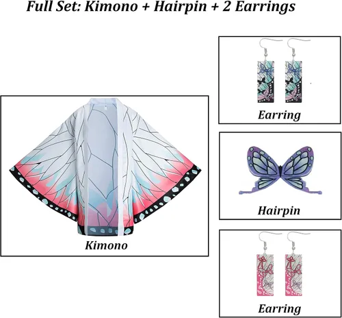 Vista 2 de Disfraz de anime para cosplay, kimono, capa, cárdigan, traje de Halloween Haori para hombres y mujeres adultos