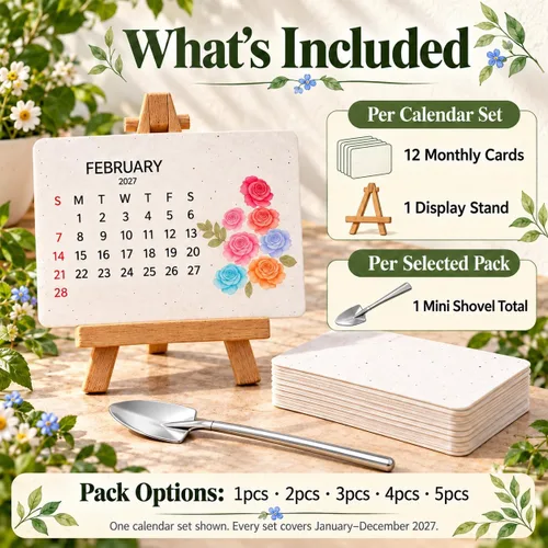 Vista 6 de Plantable Seed Calendar 2027 with Stand and Mini Shovel (1)