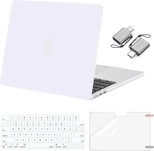 Vista 53 de Mosiso Funda para MacBook Air de 13 y 13.6 pulgadas, 2024, 2023 y 2022, M3 A3113, M2 A2681, Touch ID, carcasa rígida, cubierta de teclado, protector