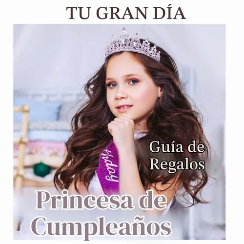 Vista 2 de SuPoo Kit de banda y corona de cumpleaños morada, tiara de princesa con peine, banda con purpurina para mujer, diadema de cristal para niñas