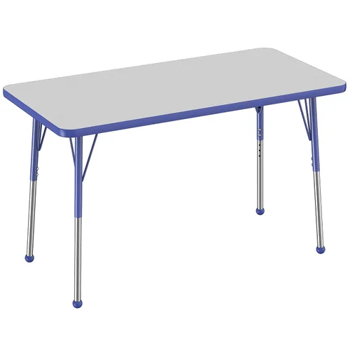Vista 173 de FDP - Mesa rectangular para actividades escolares y de oficina (24 x 36 pulgadas), patas estándar con deslizadores giratorios, altura ajustable