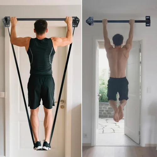 Vista 6 de Wall Mounted Pull Up Bar Doorway, Heavy Duty Strength Training Pull-Up & Chin Up Bars for Doorframe, Support Beam or Joist Mount Thick Metal Sturdy