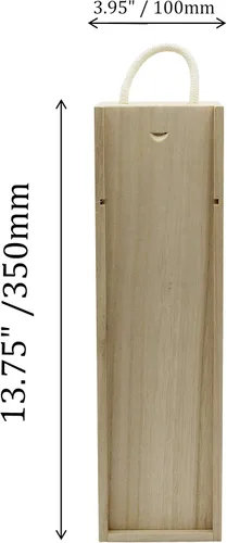 Vista 5 de Creative Hobbies Caja de madera para botella de vino, botella de licor, caja de regalo de madera con asa de transporte de cuerda para fiesta