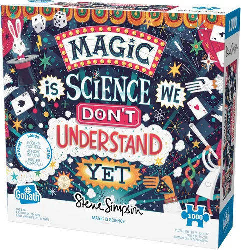 Vista 3 de Goliath Steve Simpson: Magic is Science - Rompecabezas de 1000 piezas con póster, tamaño completado: 26.75 x 18.26 pulgadas, a partir de 12 años