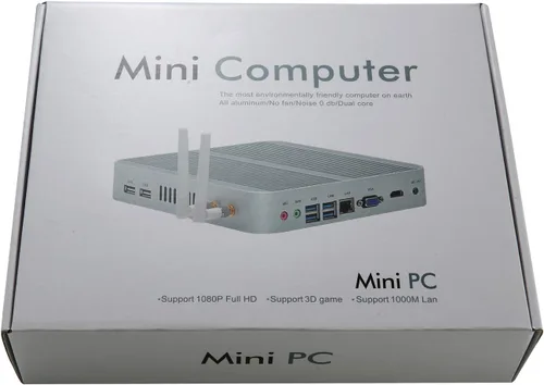 Vista 5 de KINGDEL NC3000 Mini computadora industrial, Mini PC sin ventilador, CPU Core i5, 8 GB de RAM, SSD de 512 GB, 3280x2000, 2xCOM RS232, HD, VGA