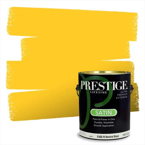 Vista 194 de PRESTIGE Pinturas de pintura exterior e imprimación en uno, 1 galón, plano, combinación comparable de Benjamin Moore* Pila de heno