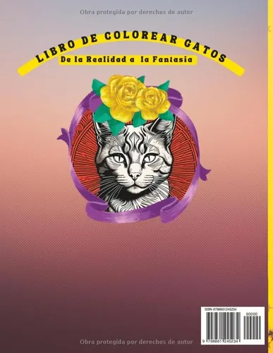 Vista 2 de Libro De Colorear Gatos De la Realidad a la Fantasía, Regalo Perfecto para Amantes de los Gatos, con Relajantes Ilustraciones para Colorear que