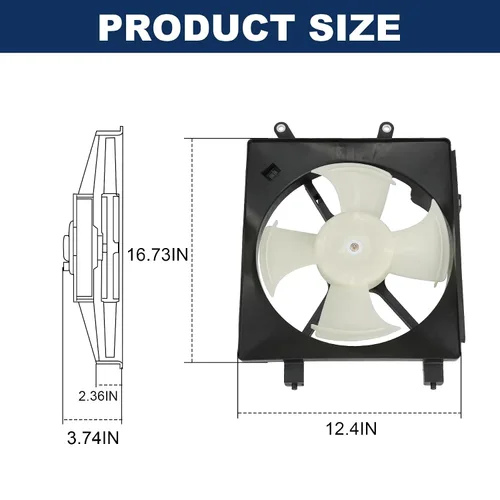 Vista 4 de Reemplazo del conjunto del ventilador de refrigeración del radiador del condensador de CA A/C para Honda Civic 2001-2005 HO3113114 620-220 610380
