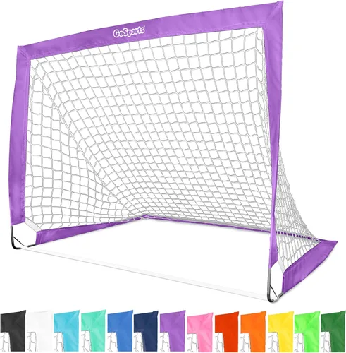 Vista 24 de GoSports - Arcos de fútbol portátiles para niños, 13 opciones de color, elige 4 x 3 pies o 6 x 4 pies, redes desplegables de tono