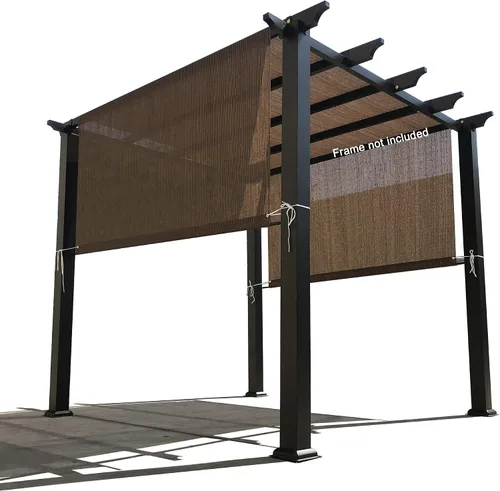 Vista 13 de Alion Home Custom Reemplazo de HDPE de protección solar permeable con bolsillos de varilla para pérgola