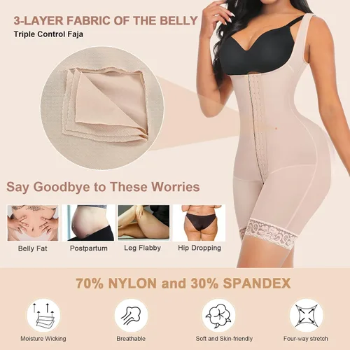 Vista 3 de Lover-Beauty Shapewear for Women Tummy Control Fajas Colombianas Plus Size Butt Lifter Body Shaper for Women Bodysuit