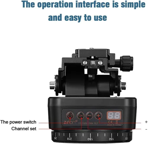 Vista 5 de YT-1000 Cabezal panorámico con control remoto, cabezal panorámico giratorio motorizado automático para teléfonos inteligentes/cámaras réflex