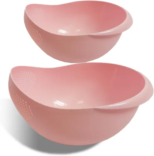 Vista 13 de Colador de arroz 2 en 1, cesta de filtro de limpieza de verduras y frutas, 2 piezas resistentes y fáciles de usar accesorios de herramientas de Azul