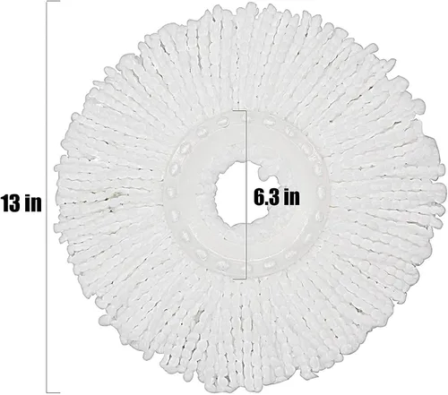 Vista 2 de 5 Recambios de microcabezal de repuesto para mopa giratoria 360° Spin Magic - Cabezal de mopa de microfibra, forma redonda, tamaño estándar