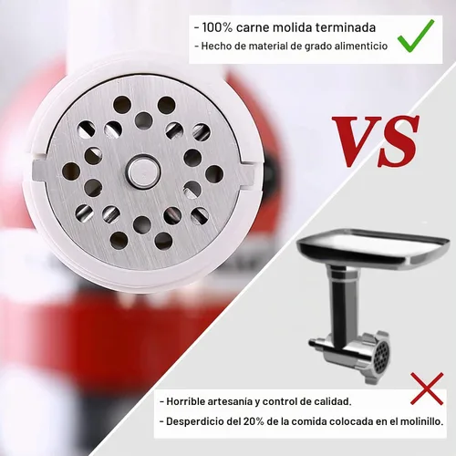 Vista 2 de KITCHTREE Accesorio para picadora de carne para batidoras de pie KitchenAid, incluye accesorio para molinillo de alimentos y accesorio de relleno