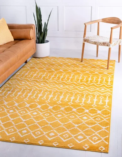 Vista 12 de Unique Loom Enrejado Marroquí Colección Trellis Geométrica Transicional Beige/Marfil Alfombra Área (10 pies 8 pulgadas x 16 pies 5 pulgadas)