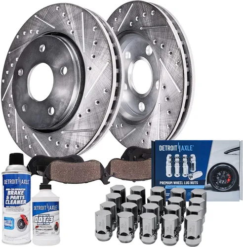 Vista 22 de Detroit Axle - 4 rotores de freno para Chevrolet Cruze 2014 2015 [modelos de motores de gas] Rotores de freno de disco perforados y ranurados