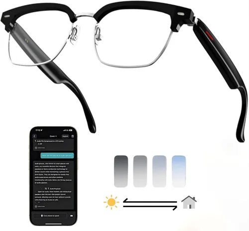 Vista 14 de Lentes de traducción Bluetooth inalámbricos inteligentes AI para hombres/mujeres con altavoces/Bluetooth y más de 140 idiomas traducción
