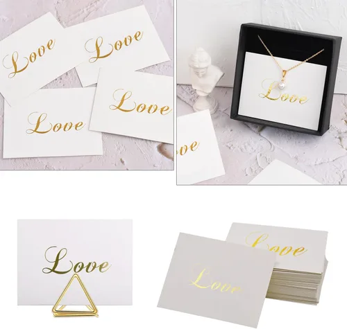 Vista 6 de Juego de 100 soportes para tarjetas de lugar, 50 soportes para números de mesa de boda, forma triangular con tarjeta de 50 lugares, soporte