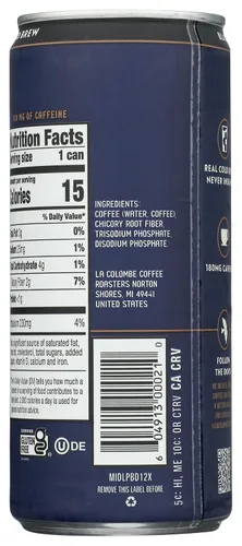 Vista 2 de La Colombe Café prensado en frío negro puro, 9 onzas líquidas