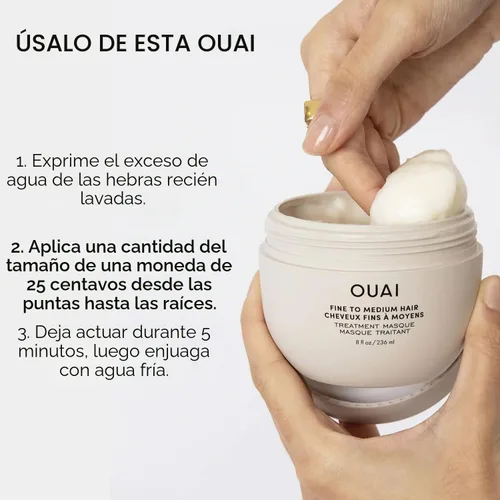Vista 7 de OUAI Mascarilla de tratamiento capilar fino a mediano (3.4 oz)