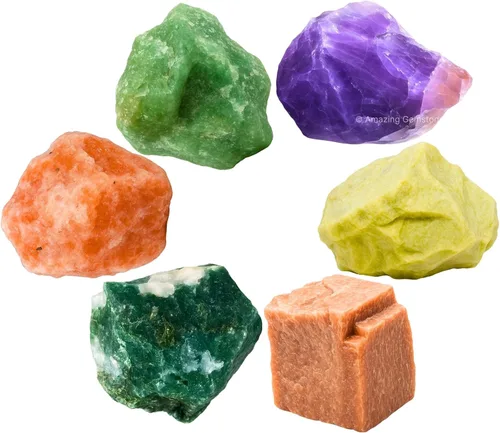 Vista 22 de Amazing Gemstone Cristales para manifestación de ansiedad, juego de 6 cristales curativos de amatista, sodalita, labradorita, angelita, granate