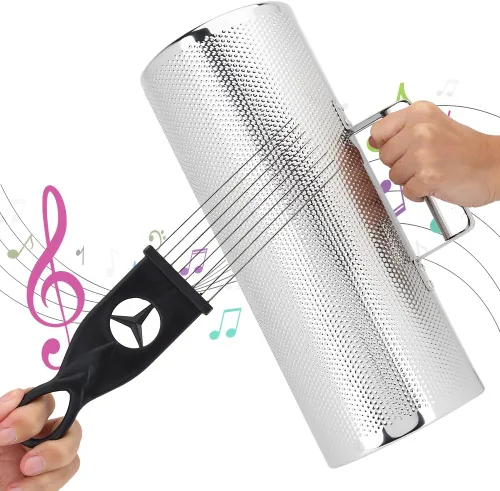 Vista 2 de Tbest Wiro Musical,Guiro Musical LP,Instrumento de percusión de acero inoxidable,5x12.8 '' con raspador