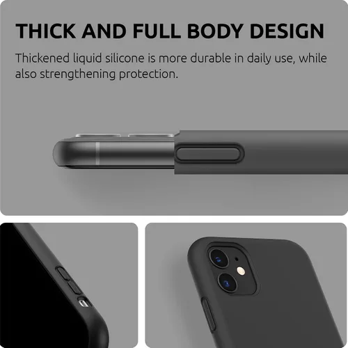 Vista 7 de Surphy - Carcasa de silicona líquida, diseño grueso completo con forro de microfibra, 6.1” para iPhone 11, 2019