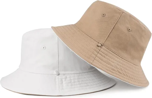Vista 2 de Zylioo Sombrero de pescador de tamaño pequeño, sombreros de pescador reversibles de moda para cabezas pequeñas, sombrero de viaje de verano de doble