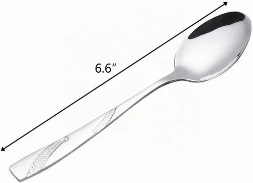 Vista 2 de Bringer Juego de 12 cucharas de postre, acero inoxidable, 6.6 pulgadas