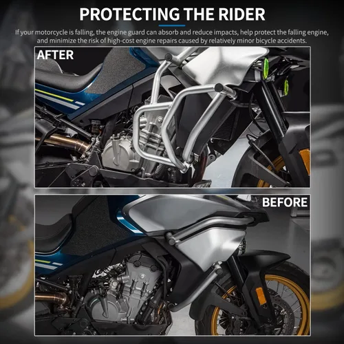 Vista 4 de Protector de parachoques de motor para motocicleta de carretera compatible con CF-Moto 800MT 800 MT 800 MT 800-MT 2021-2022 Protección de marco