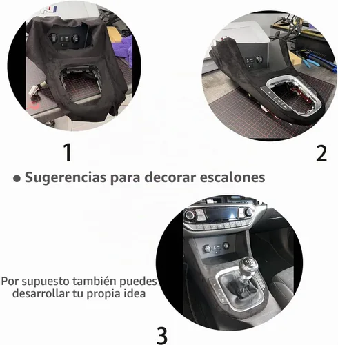 Vista 3 de Y.A. LOTUS Tela de microfibra con aspecto de gamuza autoadhesiva, tela de película elástica perfecta para decorar el interior del automóvil, 7.87 x