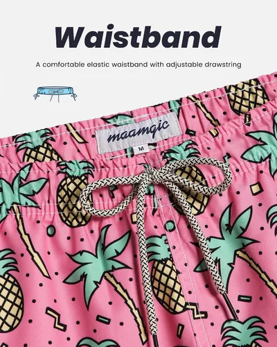 Vista 5 de maamgic - Traje de baño para hombre, shorts para nadar de secado rápido con forro de malla, diseño divertido